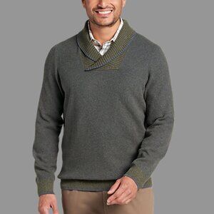 Joseph Abboud Modern Fit Textured Shawl Collar Sweater - colour: Green